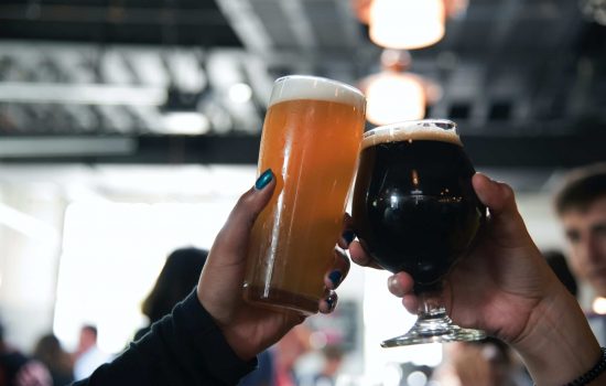 People cheersing with beer